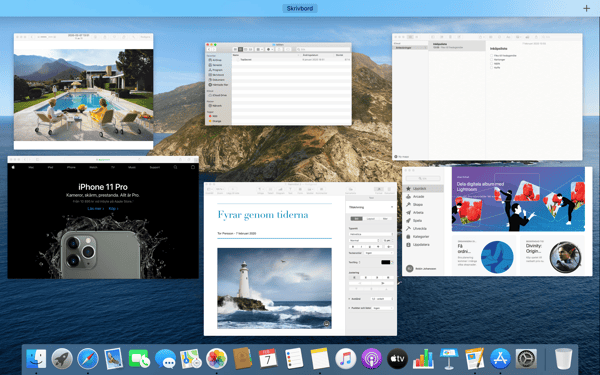 Mission Control ger dig överblick över skrivbordet.